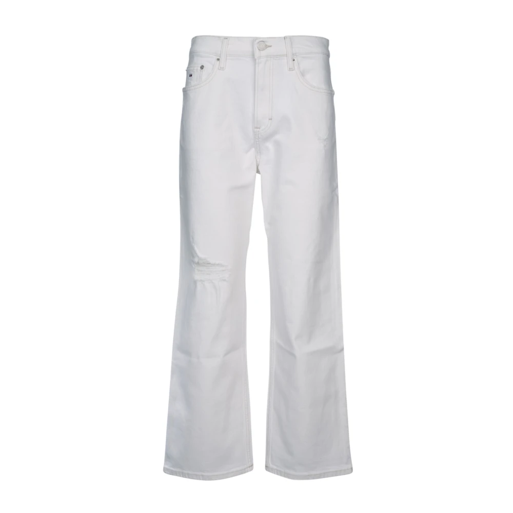 Tommy Jeans Casual Denim Broek voor Mannen White Dames