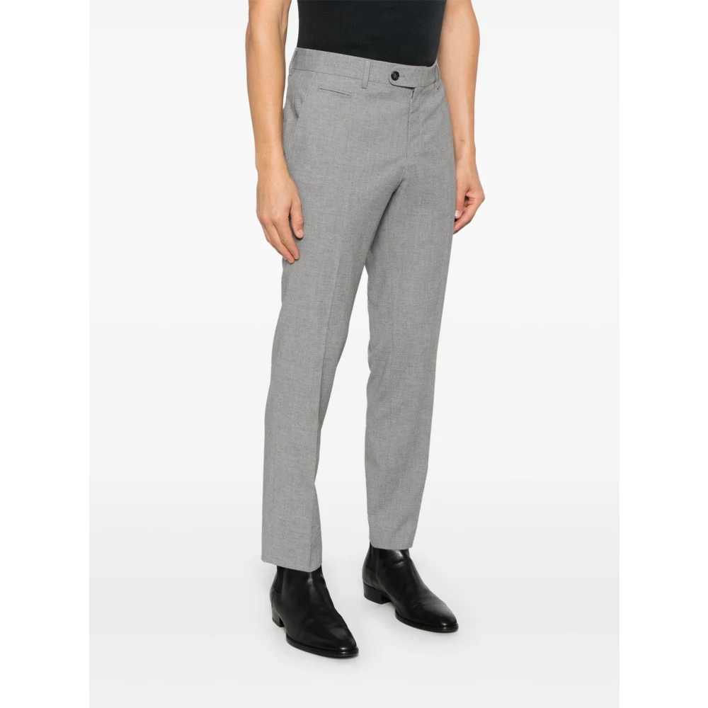 Hugo Boss Gemengde wollen broek met zijzakken Gray Heren