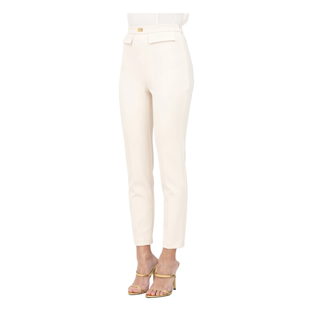 Elisabetta Franchi Elegante Witte Broek Lente Zomer White Dames
