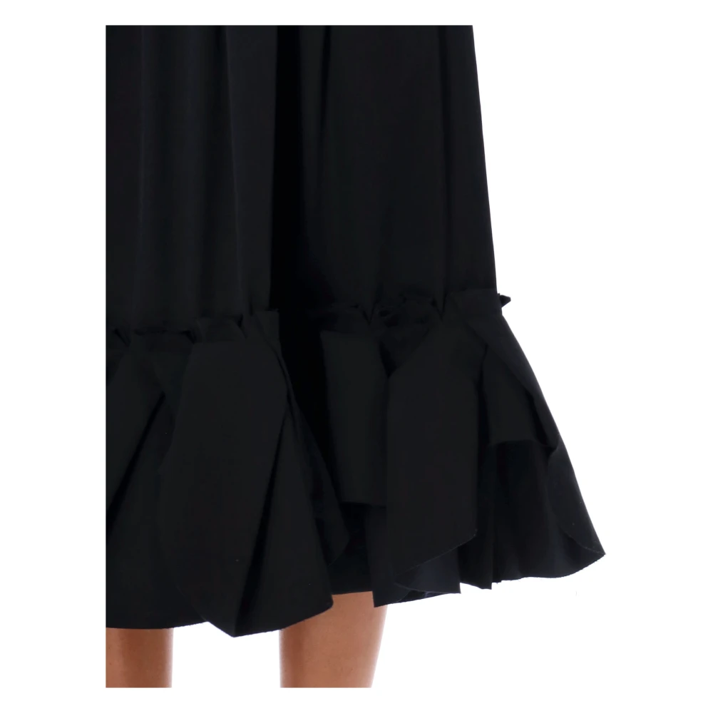 Comme des Garçons Zwarte Geplooide Ruche Zoom Midi Rok Black Dames