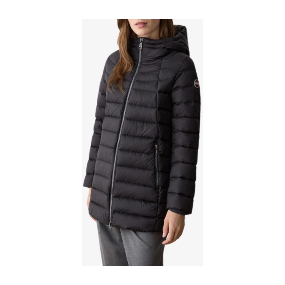 Colmar Zwarte Donsjas met Vaste Capuchon Black Dames
