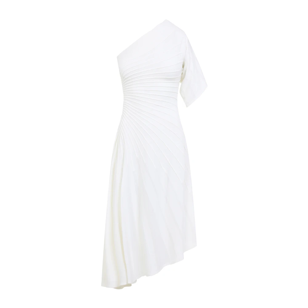 Alaïa Elegante Witte Wollen Jurk White Dames