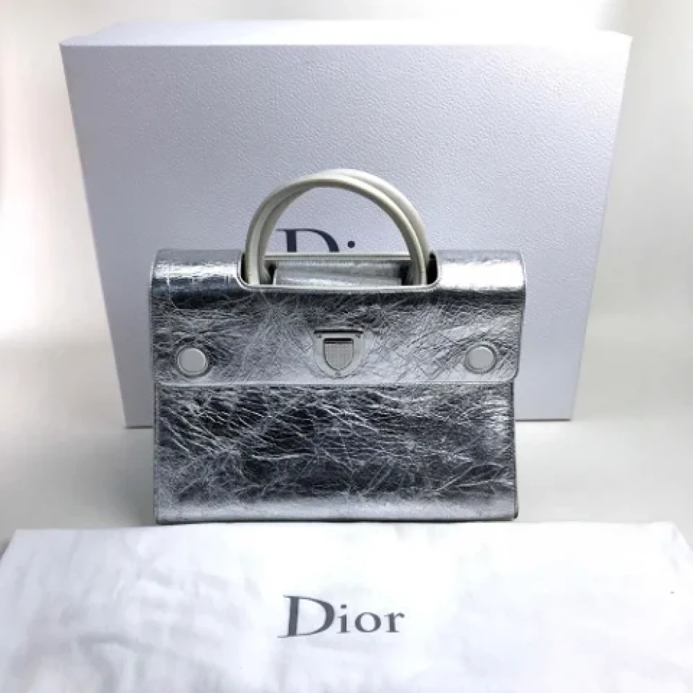 Dior Vintage Pre-owned Leather dior-bags Gray Dames