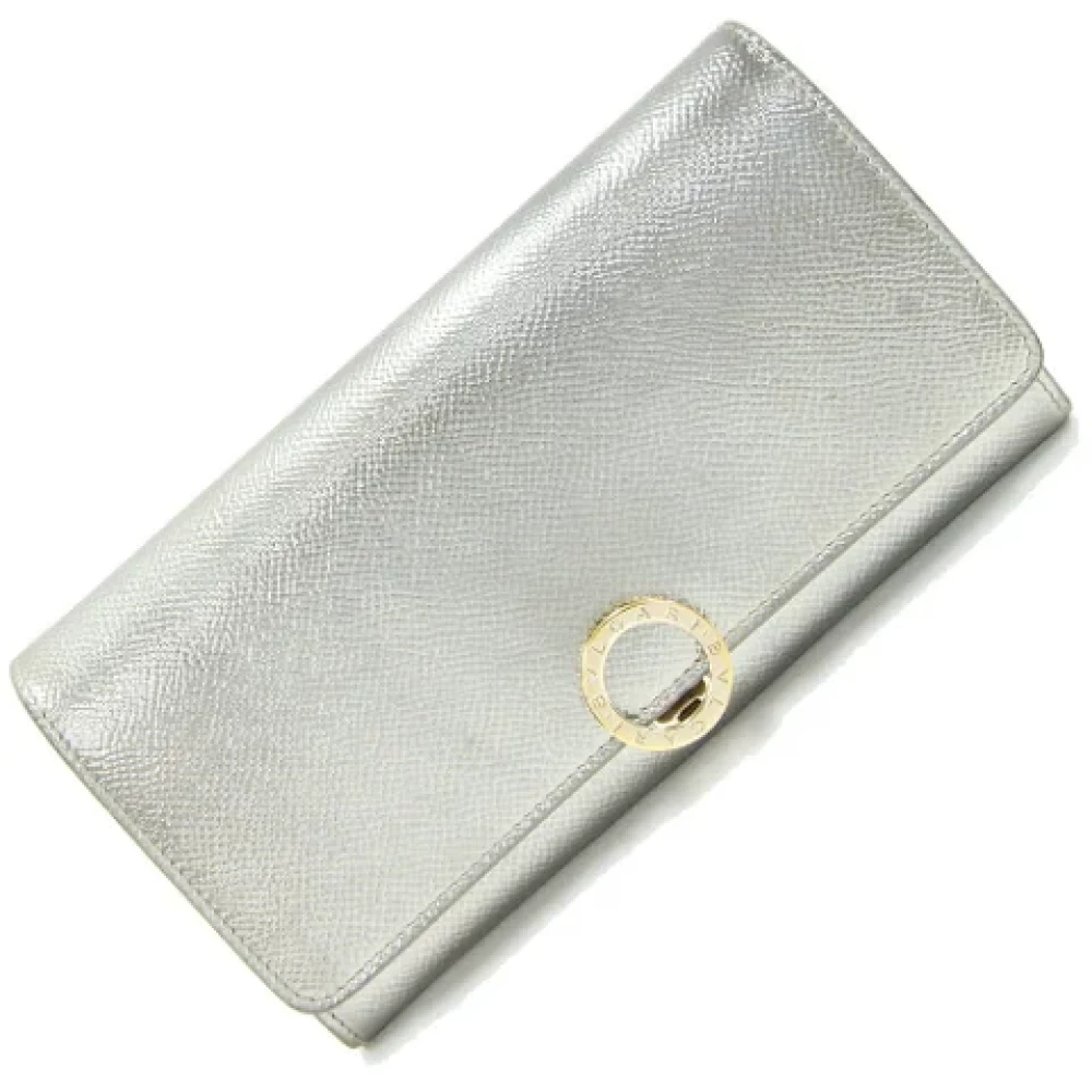 Bvlgari Vintage Pre-owned Leather wallets Gray Dames