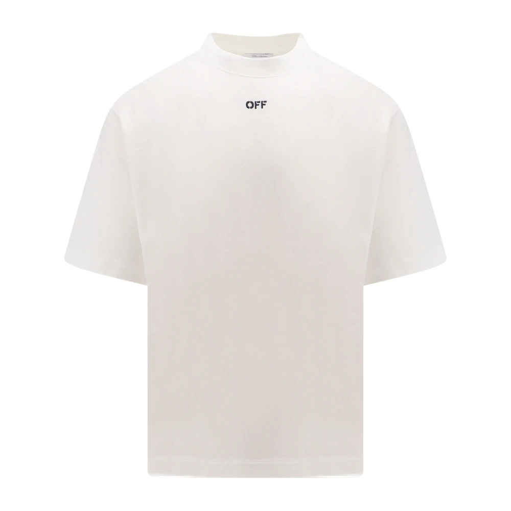 Hvit Crew-neck T-skjorte med Bakpil Logo