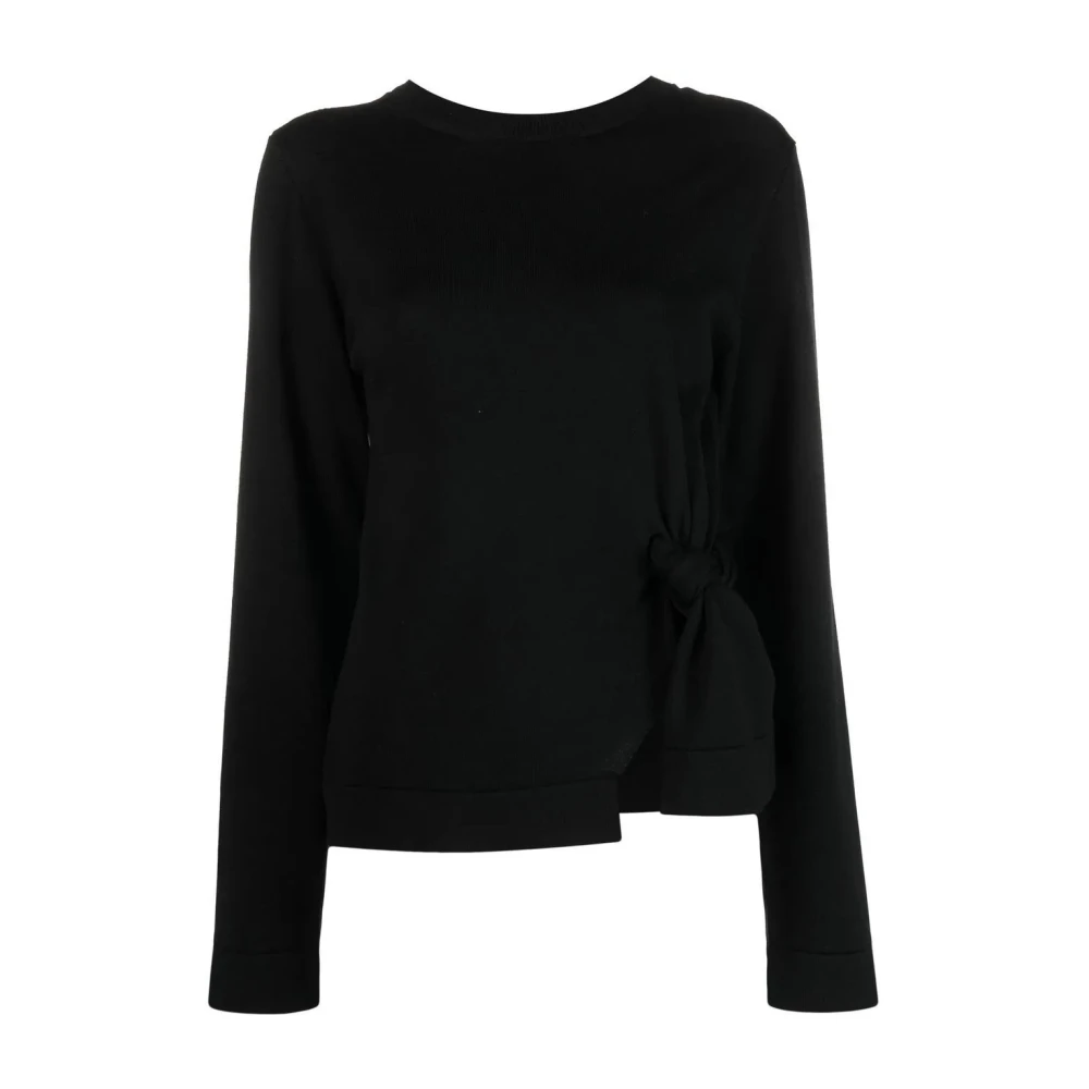 Jil Sander Kvinno Svart Stickade Tröjor Dam, Xs, Rundhalsad Sweatshirt