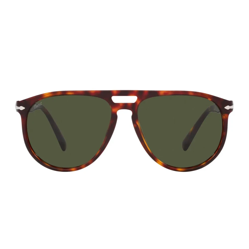 Persol Unisex Brown Sunglasses,, Elegant Green Lens Sunglasses Medium