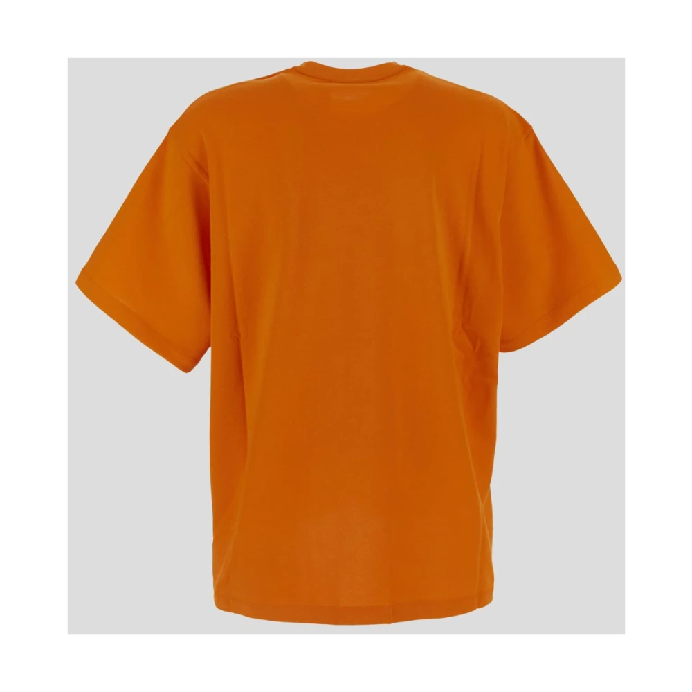 Moncler Katoenen Logo T-Shirt Orange Heren