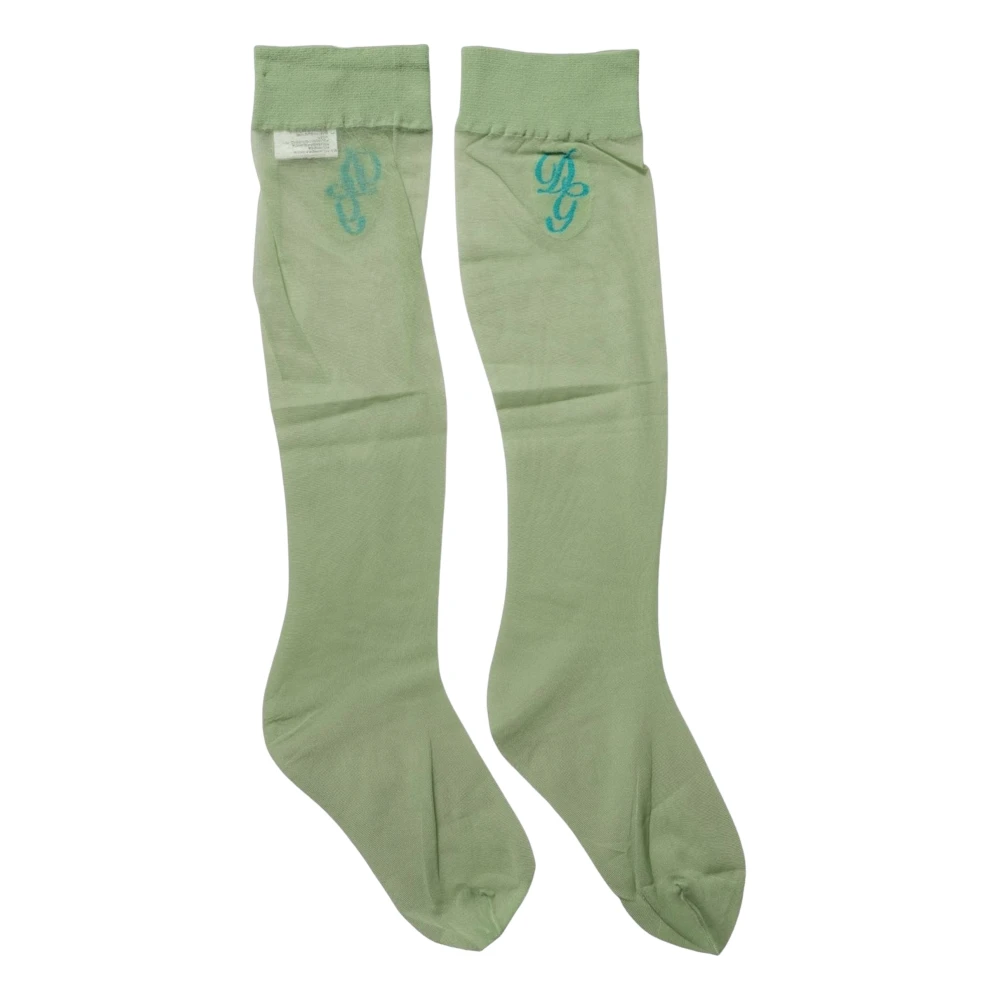 Dolce & Gabbana Knee High Sheer Socks - Female - Socks - Green - One Size - Underwear