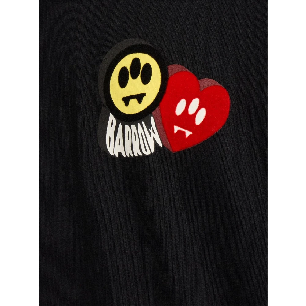Barrow Zwarte katoenen T-shirt met logoprint Black Heren