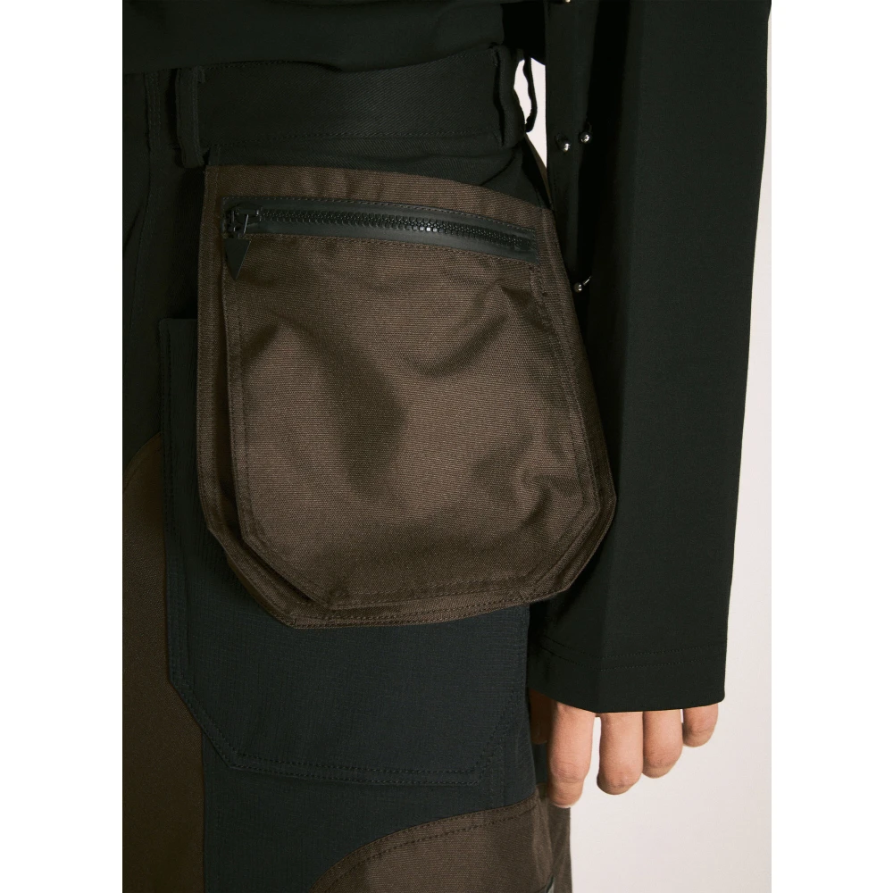 Mugler Contrast Weave Cargo Shorts Black Heren
