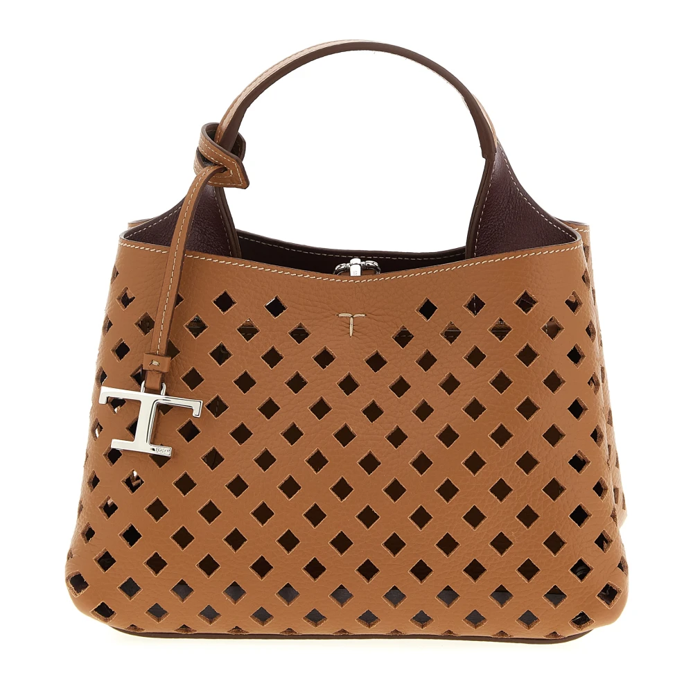 Tod's Women's Brown Apa Micro Openwork Leather Handbag