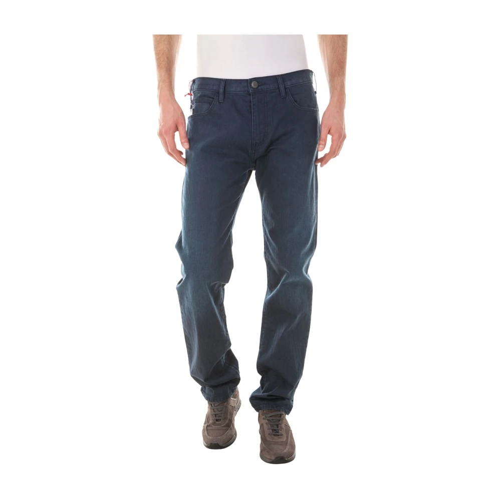 Armani Jeans Blue Straight Jeans - Male - Straight Fit Jeans - W38 - Jeans