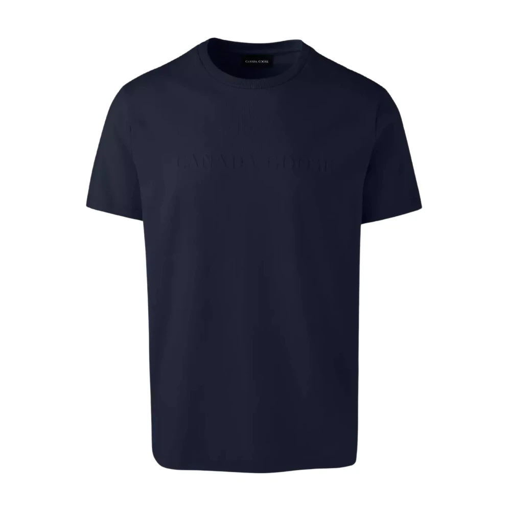Canada Goose Navy Katoen Logo T-Shirt Blue Heren
