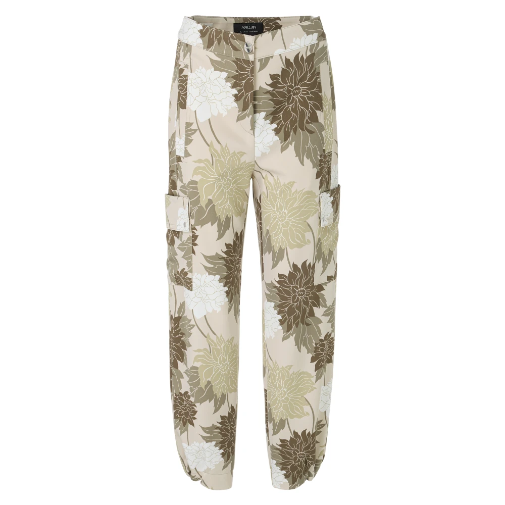 Marc Cain Relaxte cargobroek met bloemenprint Multicolor Dames