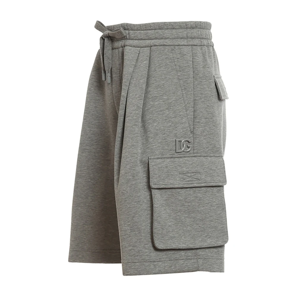 Dolce & Gabbana Grijze Katoenen Shorts met Elastische Taille Gray Heren