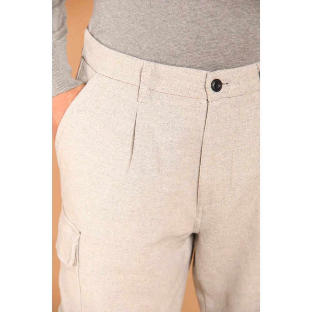 Mason's Cargo broek met relaxte pasvorm en micro-patroon Gray Heren