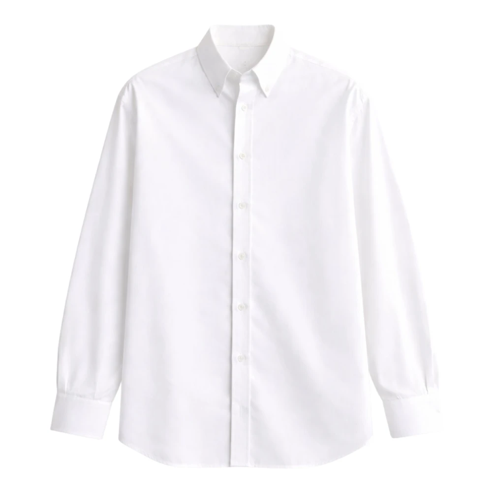 Jw Anderson Men's White Logo Embroidered Cotton Shirt - Casual Shirts - L - Shirts