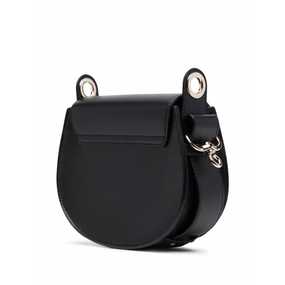 Chloé Zwarte Crossbody Tas met Gouden Logogesp Black Dames
