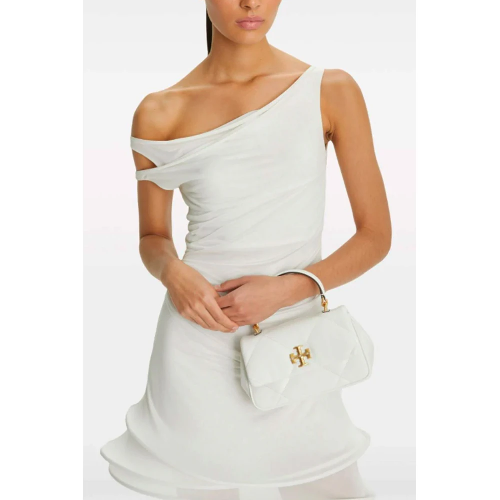 TORY BURCH Diamantgestikte Nappa Leren Tas White Dames