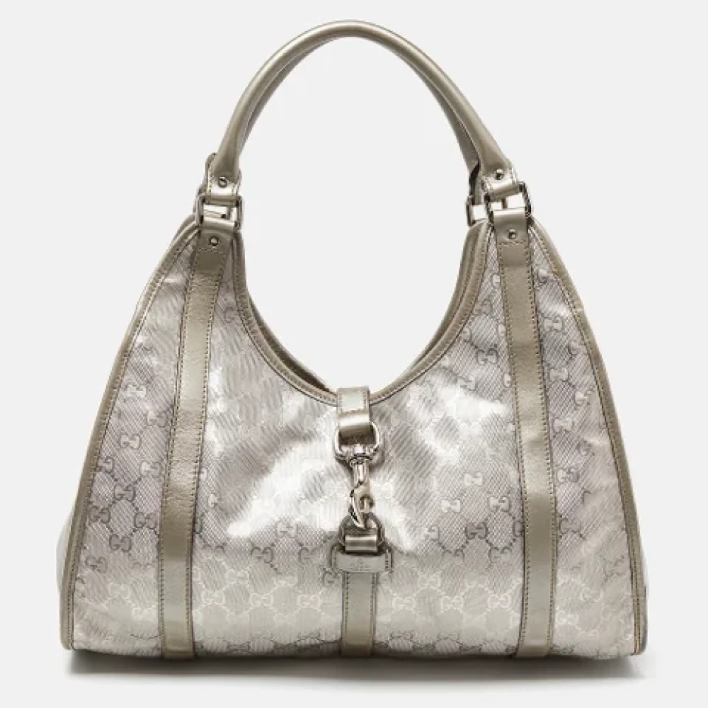 Gucci Vintage Pre-owned Leather gucci-bags Gray Dames