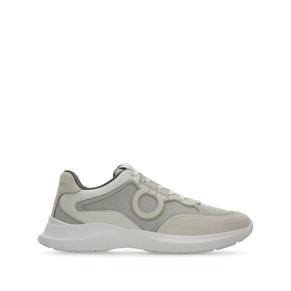 Ferragamo Lage sneaker met Gancini-ornament Heren Schoenen Grijs