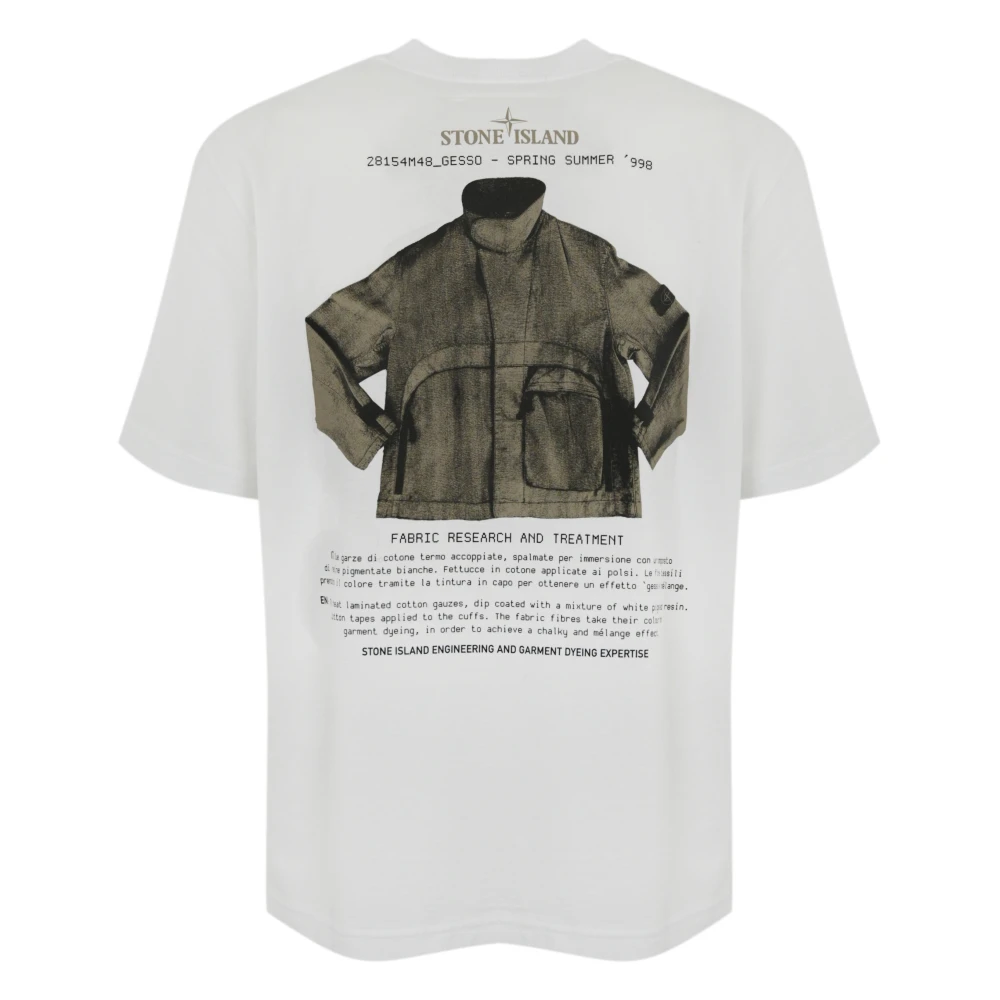 Stone Island Biologisch katoenen T-shirt met Archivio-print White Heren