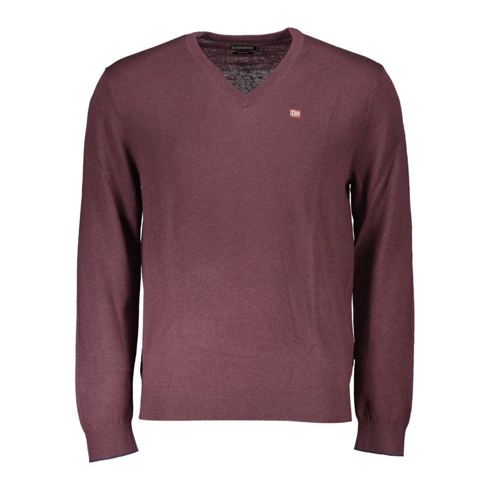 Napapijri , V-Neck Knitwear, Male, Red, Xs, Clothing