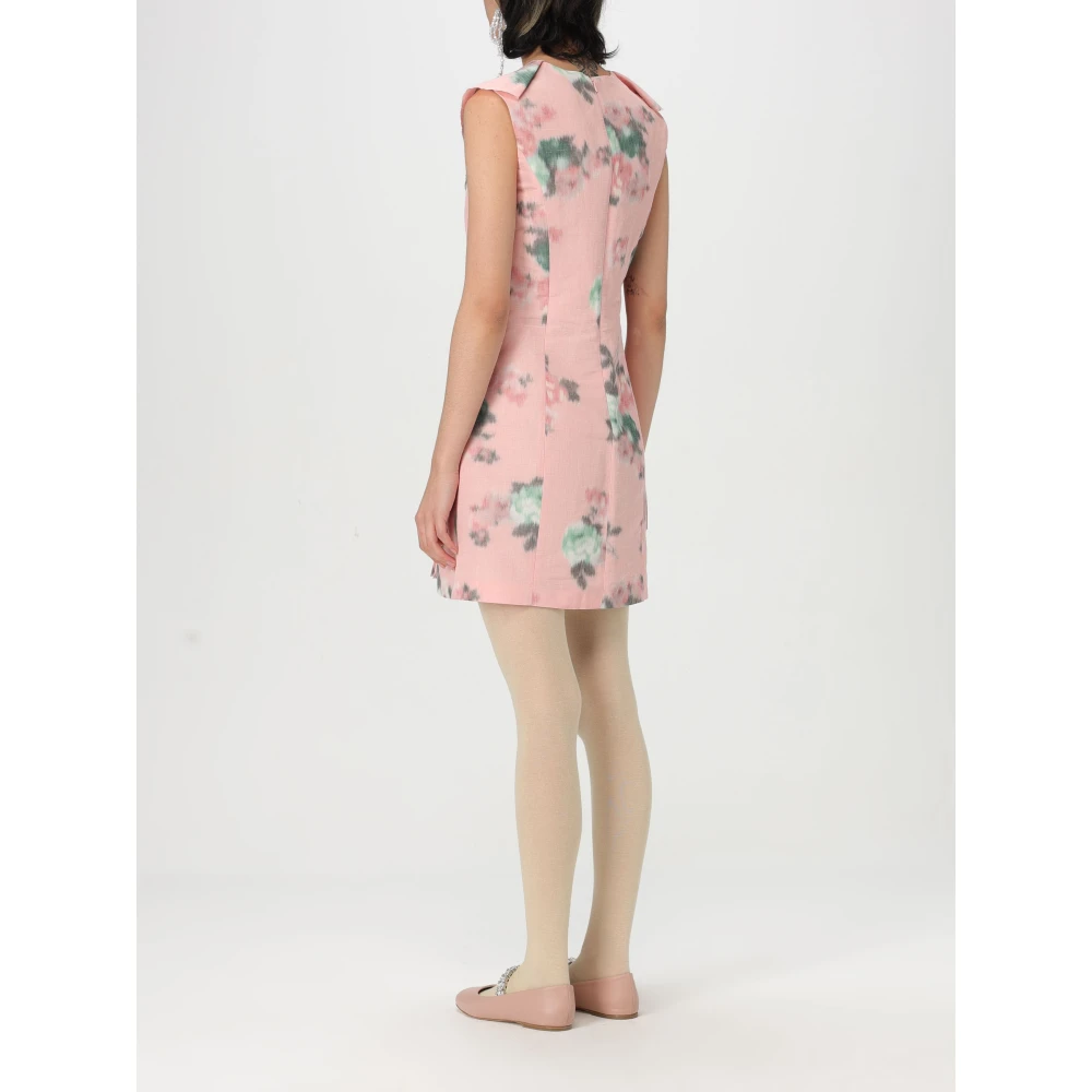 Philosophy di Lorenzo Serafini Bloemen Taffeta Jurk Pink Dames