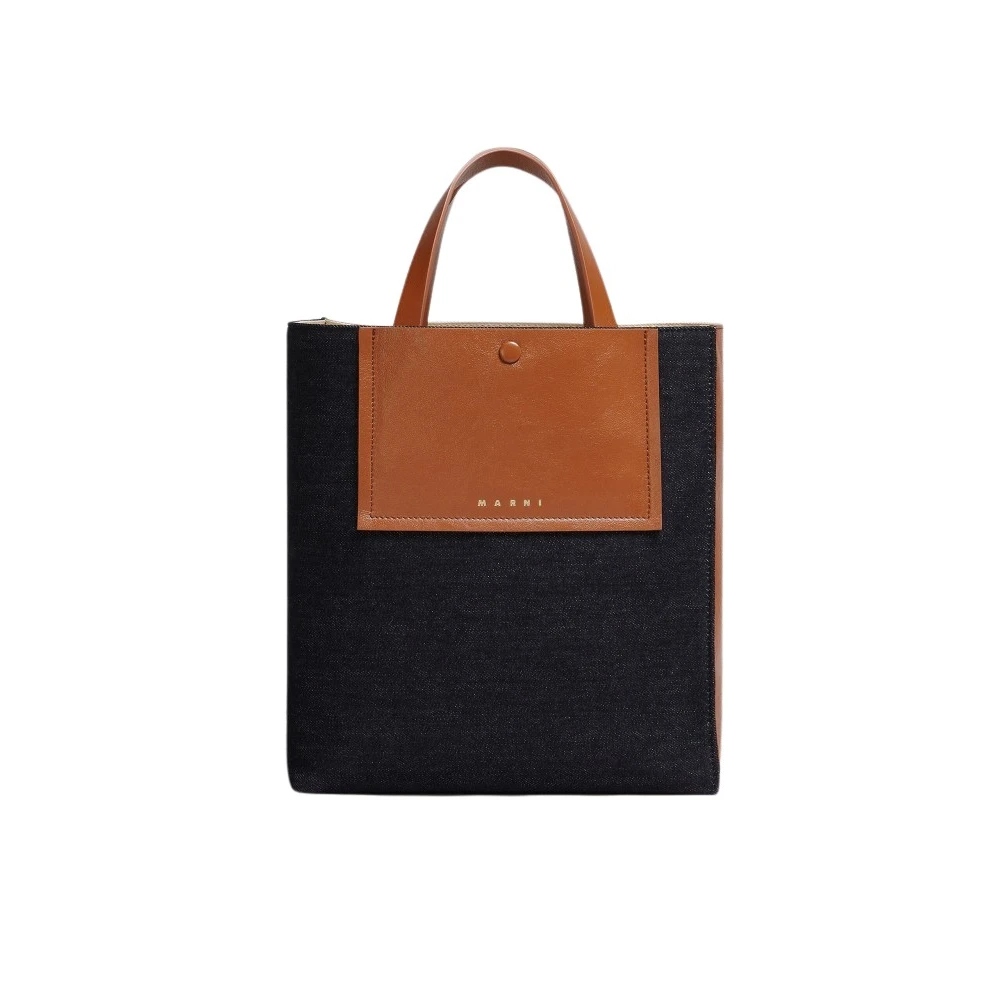 Marni Women's Multicolor Brown-Denim Shoulder Bag - Shopping Bags - One Size - Bags