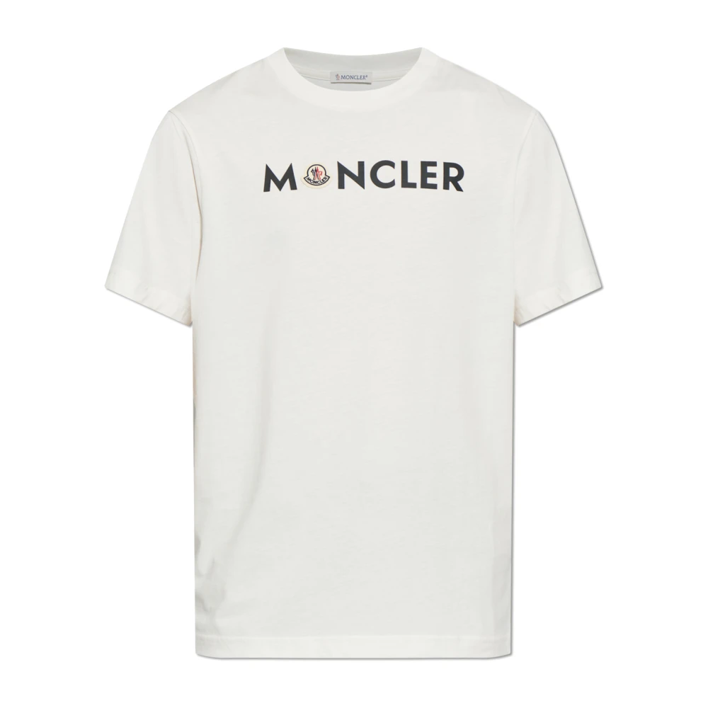 Moncler Beige T-Shirts, Male, M, Logo T-Shirt