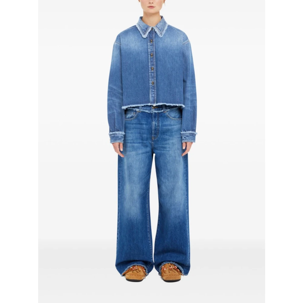Alanui Blauwe Blouse met Lange Mouwen Blue Dames