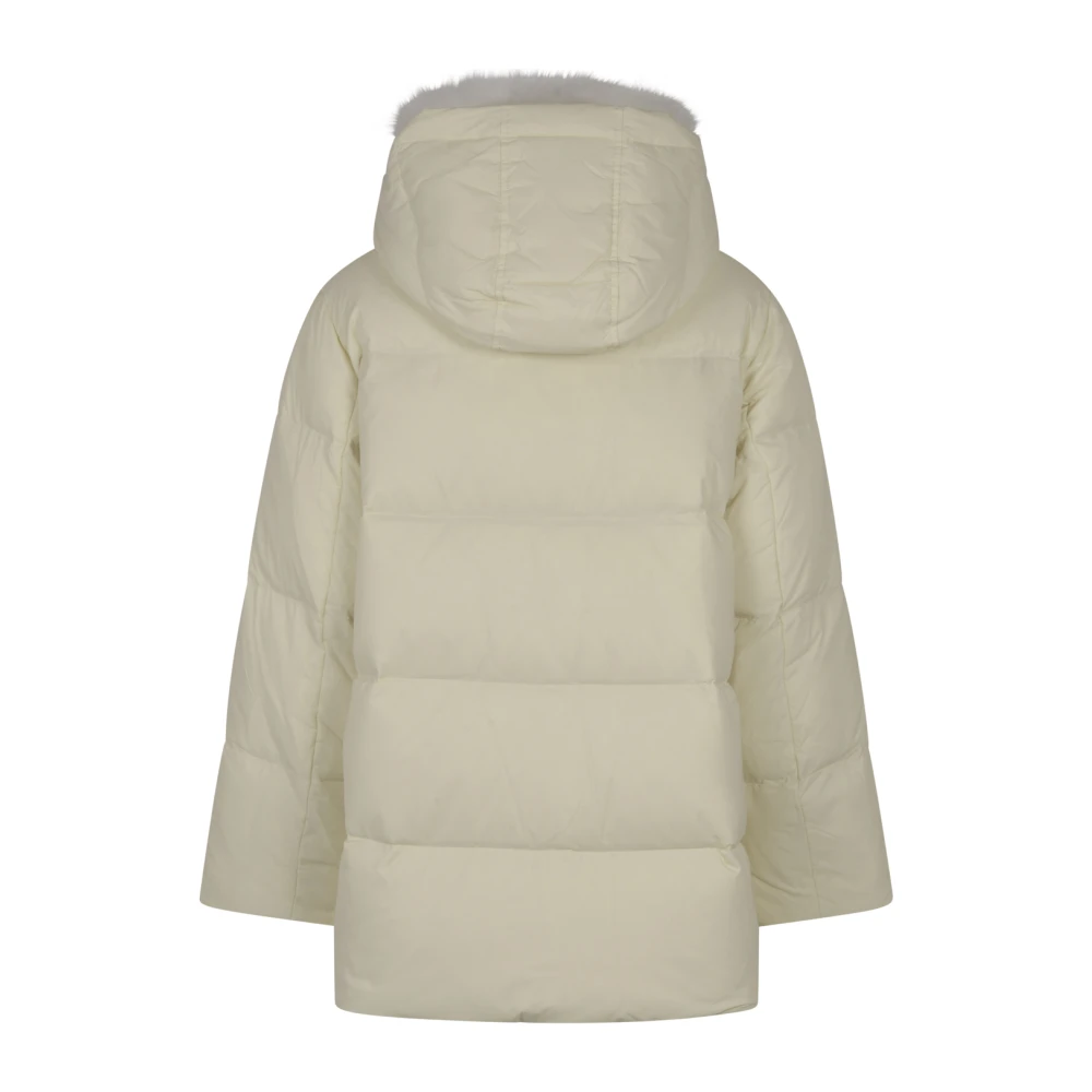Yves Salomon Stijlvolle jassen met Doudoune 76Cm Beige Dames