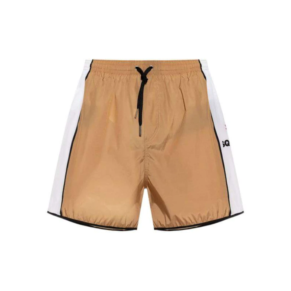 Dsquared2 Men's Brown Beachwear, 2XL, Boxer Midi