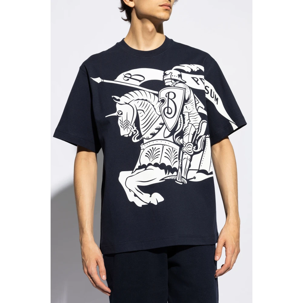 Burberry T-shirt met logo Blue Heren