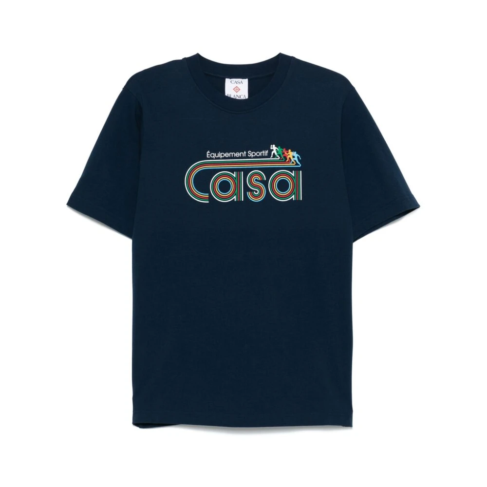 Casablanca Navy Blue Crew Neck T-shirt Blue Heren