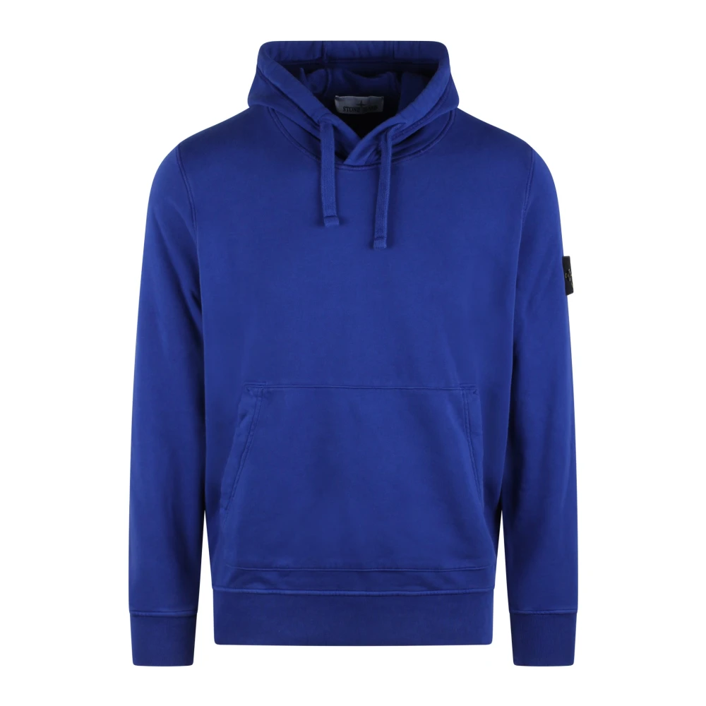 Stone Island Klassieke Logo Hoodie met Badge Blue Heren