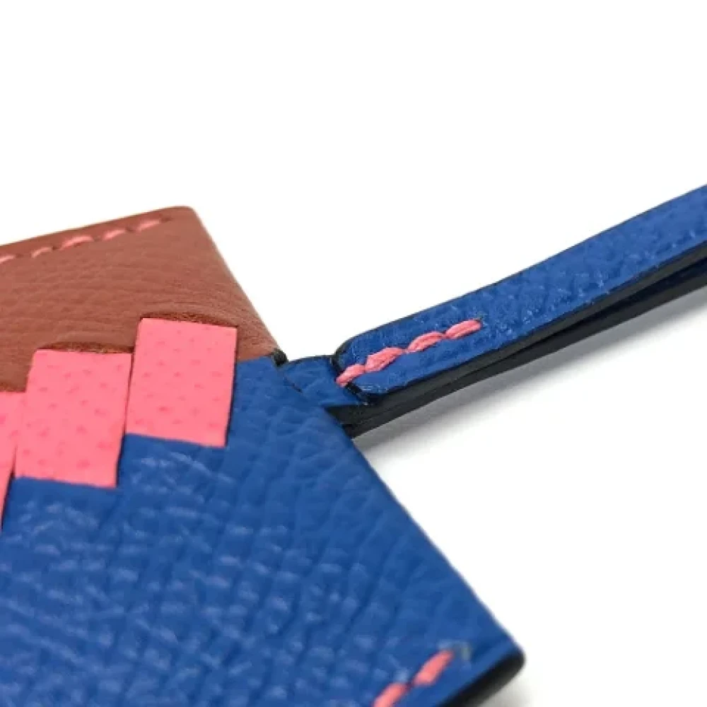 Hermès Vintage Pre-owned Leather key-holders Blue Dames