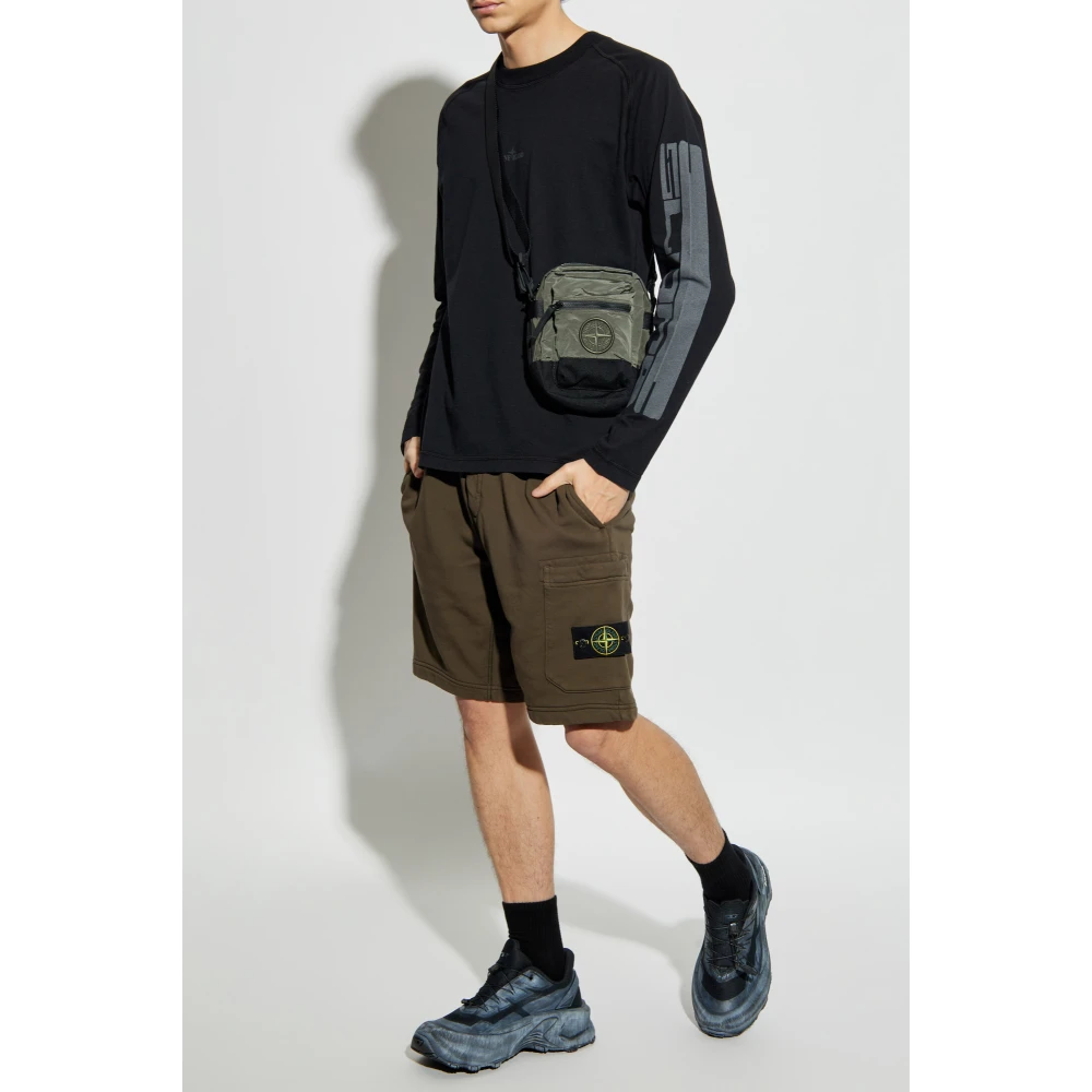 Stone Island T-shirt met logo Black Heren