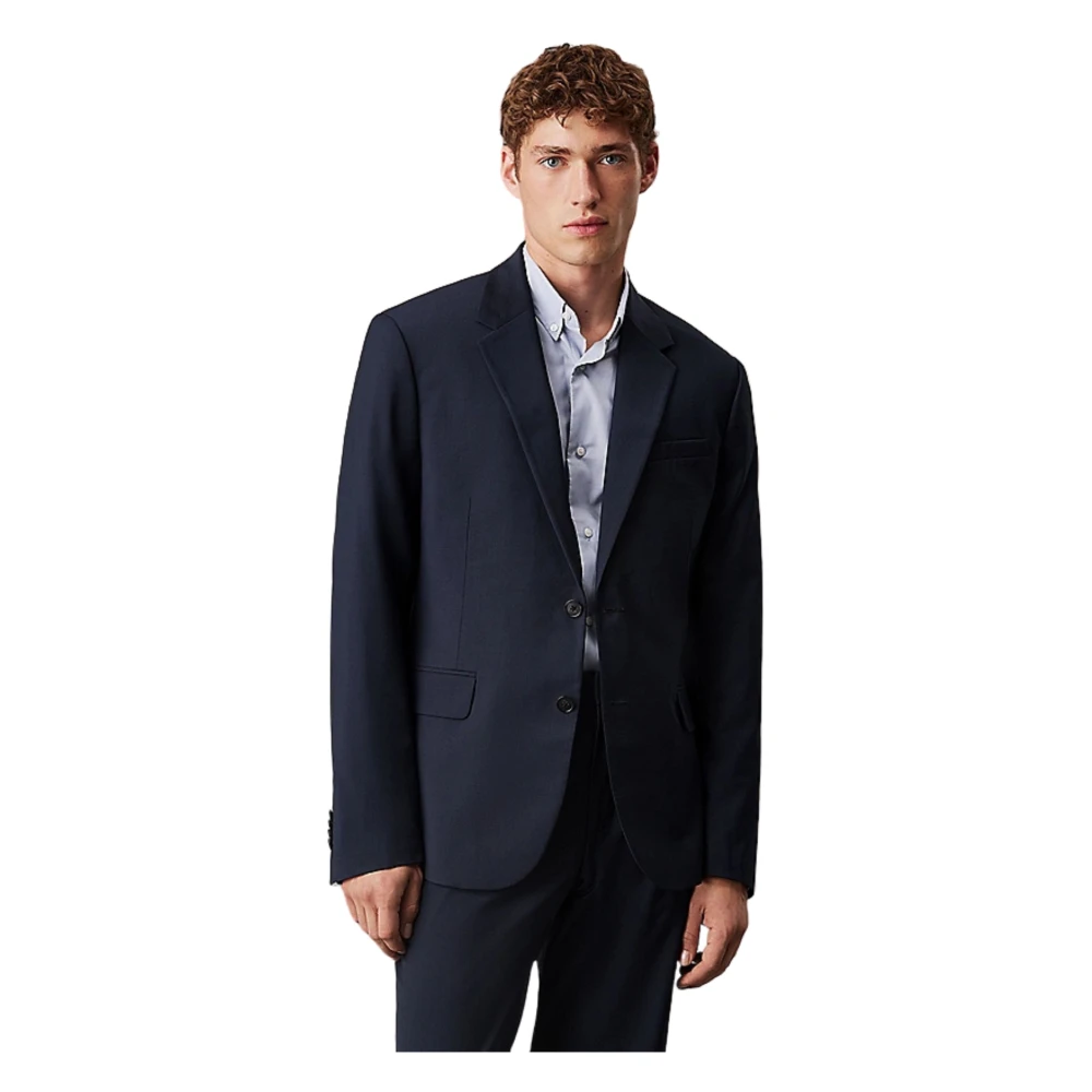 Calvin Klein Men's Blue Wool Blend Slim Fit Blazer 3XL