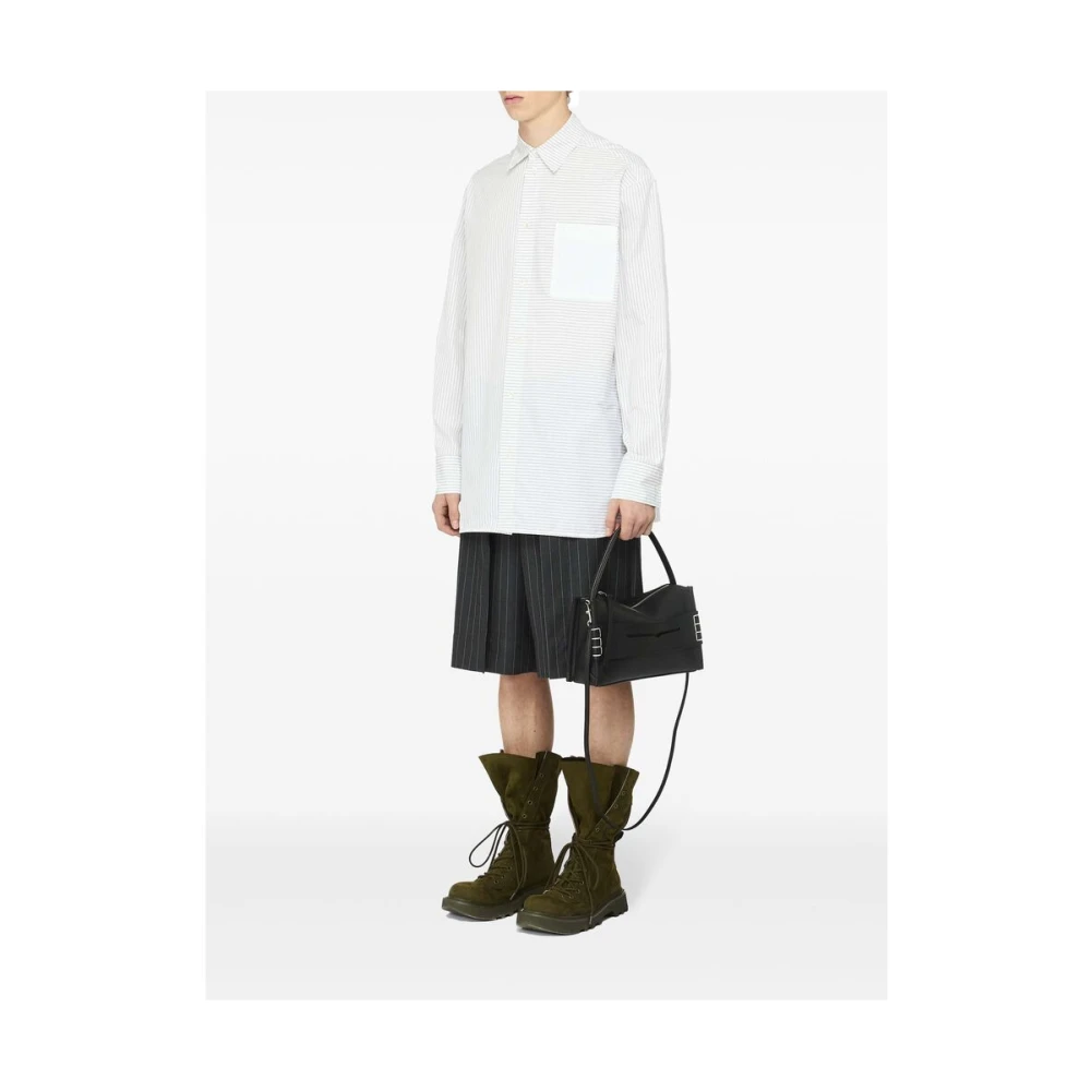 JW Anderson Grijze Box-Pleat Design Shorts Gray Heren
