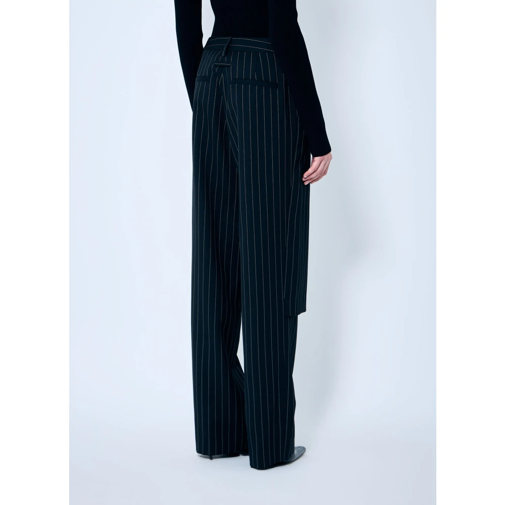 Jean Paul Gaultier Gestreepte Rok Overlay Pantalons Black Dames