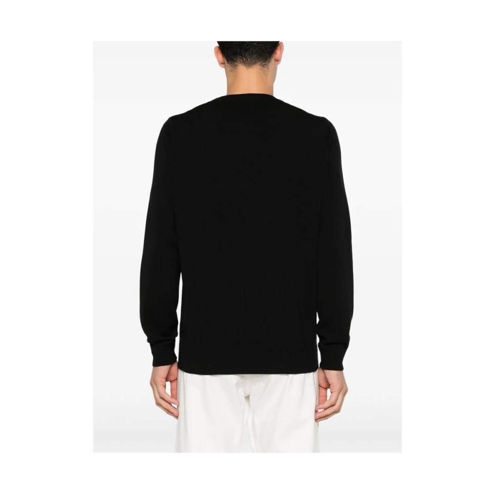 Goes Botanical Botanische Merinowol Ronde Hals Sweatshirt Black Heren