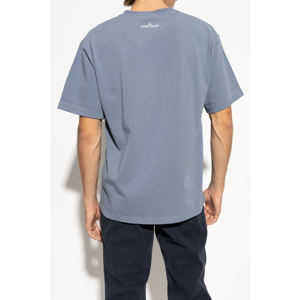 Stone Island T-shirt met print Blue Heren