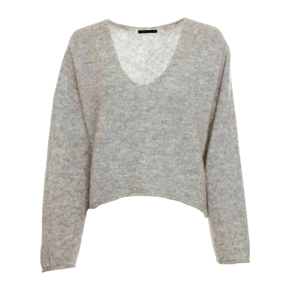 Drykorn Alpaca Mix Cropped Sweater Gray Dames
