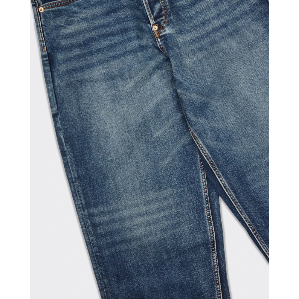 Evisu Geborduurde Denim Blauwe Jeans Blue Heren
