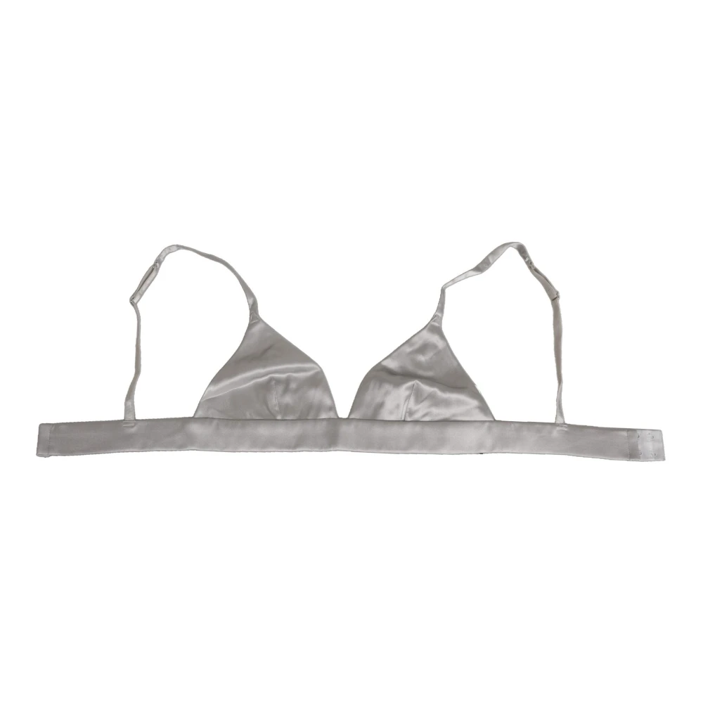 Dolce & Gabbana Damen Grau Seiden Satin Dreieck Weicher Cup Bh