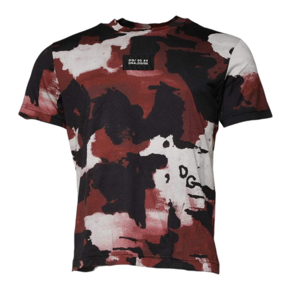 Dolce & Gabbana Men's Multicolor Camouflage Crew Neck T-Shirt