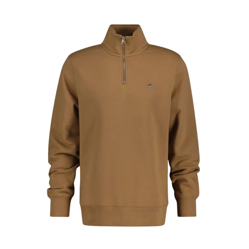 Gant Half-Zip Shield Sweater Brown Heren