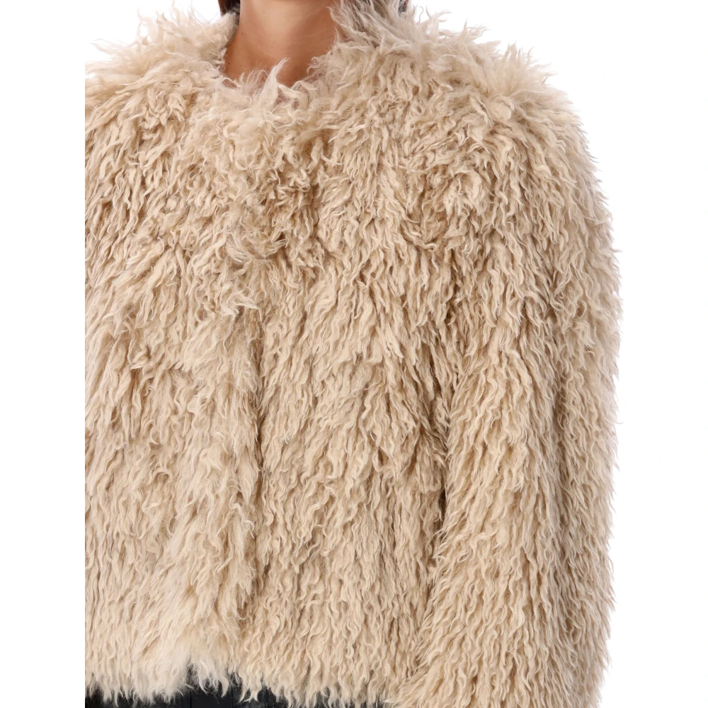 Isabel marant Eco Bontjas Outerwear Ecru Beige Dames